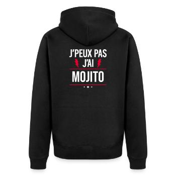 I can't I have mojito Humor Aperitif - Unisex Premium Organic Zip Hoodie - black - Back - Nico (187cm)