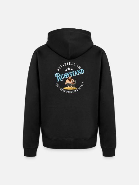 Officially retired – Funny pensioner motif - Unisex Premium Organic Zip Hoodie - black