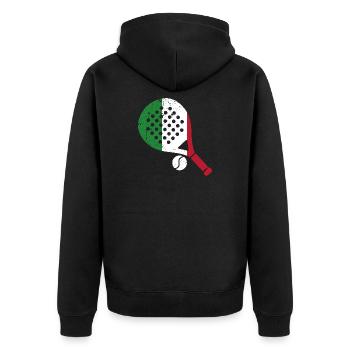 Raquette de padel style Italien - Veste à capuche bio Premium Unisexe - noir - Dos - Nico (187cm)