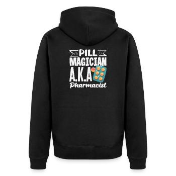 Pharmacist Pharmaceutical Technical - Unisex Premium Organic Zip Hoodie - black - Back - Nico (187cm)
