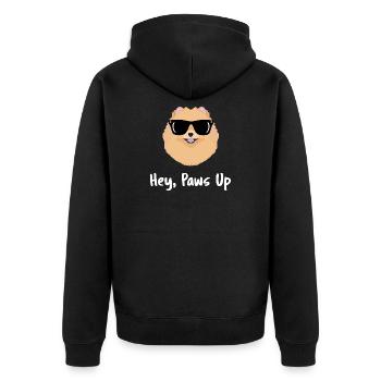 Pomeranian cool Hé, pattes en l’air Lunettes de soleil Maman du chien - Veste à capuche bio Premium Unisexe - noir - Dos - Nico (187cm)