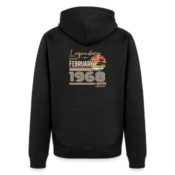 Février 1968 anniversaire 1968 légendes Février - Veste à capuche bio Premium Unisexe - noir - Dos - Nico (187cm)