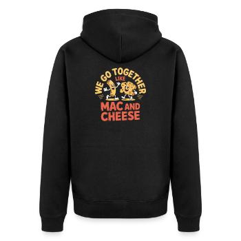 Mac and Cheese Best Friends Paar Design - Unisex Premium Bio Zip Hoodie - Schwarz - Hinten - Nico (187cm)