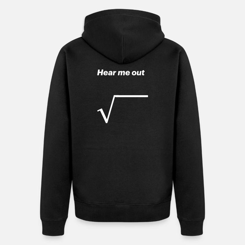 Hear me out - Unisex Premium Bio Zip Hoodie - Schwarz