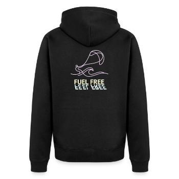 Kite Fuel Free, Feel Free Shirt, Hoodie, Cap, Mug - Unisex Premium Bio Zip Hoodie - Schwarz - Hinten - Nico (187cm)