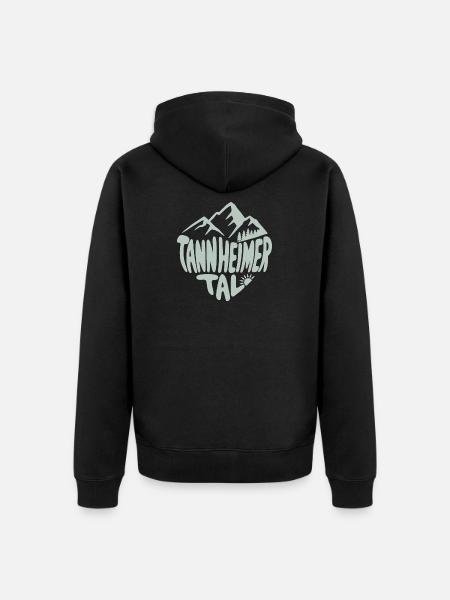 Tannheimer Tal Alpenmotiv - Unisex Premium Bio Zip Hoodie - Schwarz