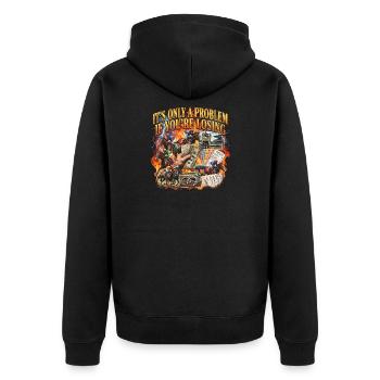 Ce n’est un problème que si vous êtes dans les courses hippiques - Veste à capuche bio Premium Unisexe - noir - Dos - Nico (187cm)