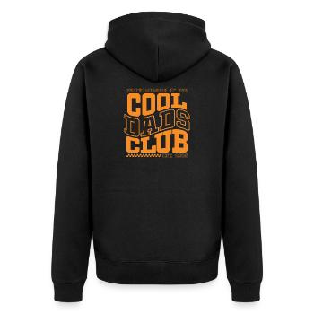 Club des papas cool - Cadeau de la fête des pères 2026 - Veste à capuche bio Premium Unisexe - noir - Dos - Nico (187cm)