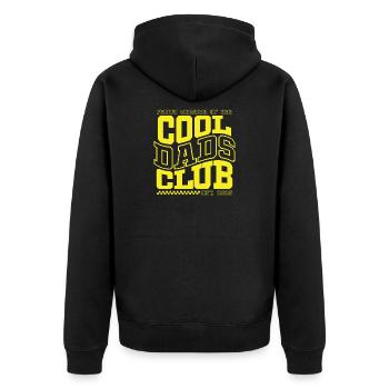 Club des papas cool - Cadeau de la fête des pères 2026 - Veste à capuche bio Premium Unisexe - noir - Dos - Nico (187cm)