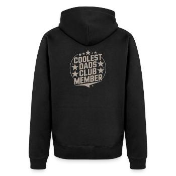 Coolstes Dads Club Mitglied - Unisex Premium Bio Zip Hoodie - Schwarz - Hinten - Nico (187cm)