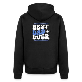 Best Dad Dad Father's Day Gift - Unisex Premium Organic Zip Hoodie - black - Back - Nico (187cm)