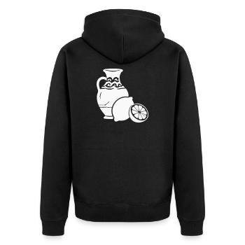 Zitrusvase Stillleben Keramik - Unisex Premium Bio Zip Hoodie - Schwarz - Hinten - Nico (187cm)