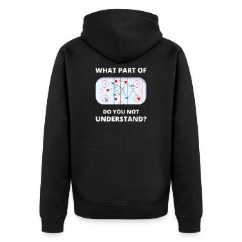 Welcher Teil von Don't You Understand Hockey Funny Gift - Unisex Premium Bio Zip Hoodie - Schwarz - Hinten - Nico (187cm)