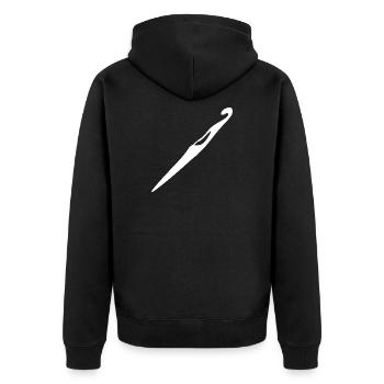 Crochet Crochet Hook Gift - Unisex Premium Organic Zip Hoodie - black - Back - Nico (187cm)