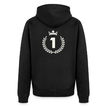 Couronne du gagnant numéro un - Veste à capuche bio Premium Unisexe - noir - Dos - Nico (187cm)