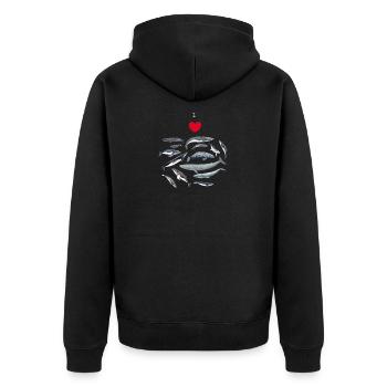 Les baleines aiment - J'adore les baleines - Baleines - Veste à capuche bio Premium Unisexe - noir - Dos - Nico (187cm)