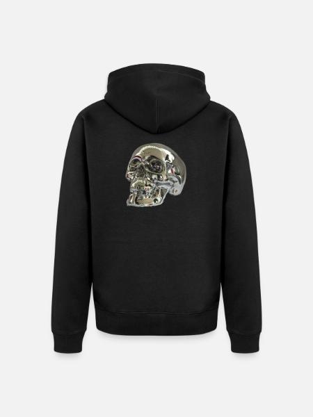 Crâne d'argent - Veste à capuche bio Premium Unisexe - noir