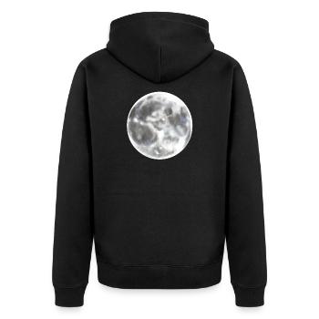 Full moon moon night - Unisex Premium Organic Zip Hoodie - black - Back - Nico (187cm)