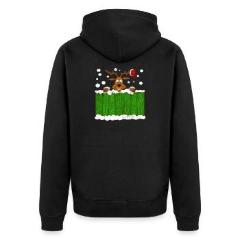 Christmas Reindeer - Unisex Premium Organic Zip Hoodie - black - Back - Nico (187cm)