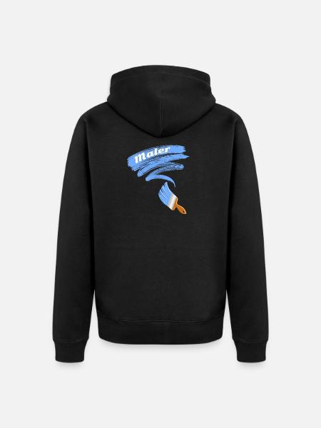 Maler Motiv Pinsel - Unisex Premium Bio Zip Hoodie - Schwarz