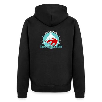 Mountain and Alpine Skiing Illustration - Unisex Premium Organic Zip Hoodie - black - Back - Nico (187cm)