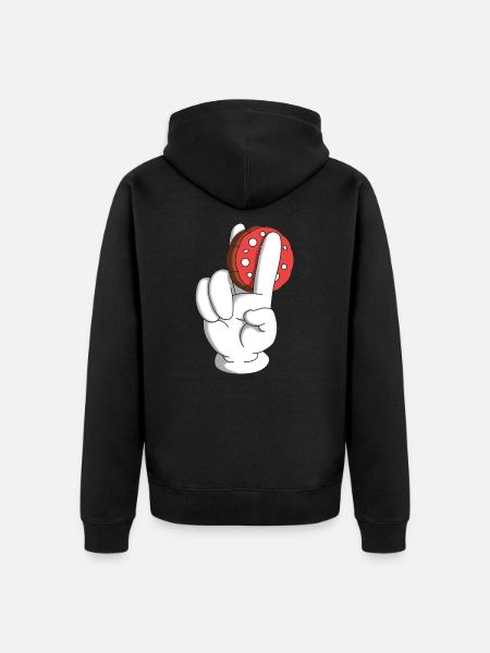 Salami often 2 fingers - Unisex Premium Organic Zip Hoodie - black
