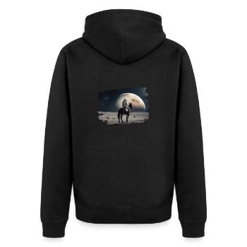 Astronaute à cheval dans l’espace - Veste à capuche bio Premium Unisexe - noir - Dos - Nico (187cm)