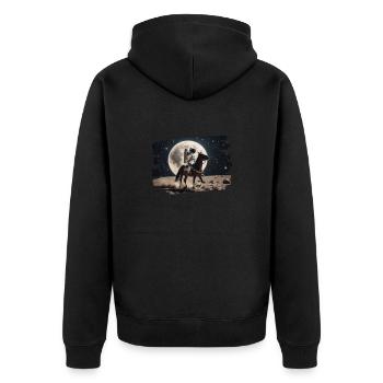 Astronaut on horse in space - Unisex Premium Organic Zip Hoodie - black - Back - Nico (187cm)