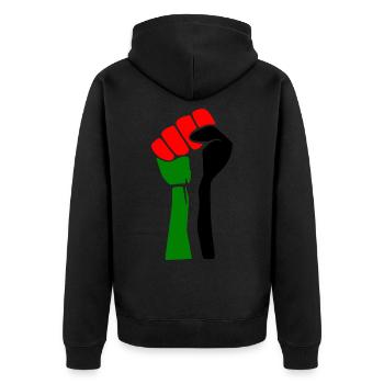Free palestine - Unisex Premium Bio Zip Hoodie - Schwarz - Hinten - Nico (187cm)