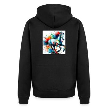 Cheval - Veste à capuche bio Premium Unisexe - noir - Dos - Nico (187cm)