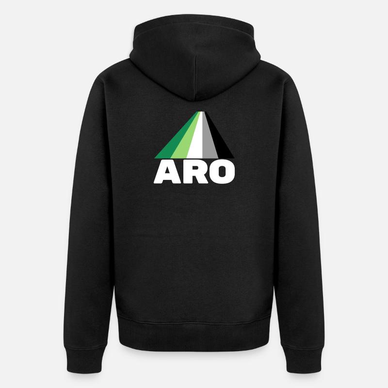 Aromantik, aromatisch, aro - Unisex Premium Bio Zip Hoodie - Schwarz