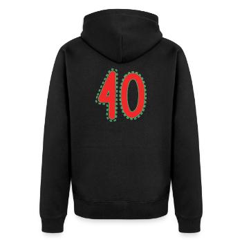 40. 40 ANS. 40e ANNIVERSAIRE. ANNIVERSAIRE 40 ANS. - Veste à capuche bio Premium Unisexe - noir - Dos - Nico (187cm)