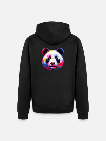 Panda - Veste à capuche bio Premium Unisexe - noir