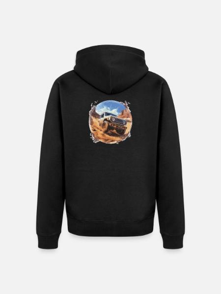 Jimny 4x4 Offroad Car - Unisex Premium Organic Zip Hoodie - black