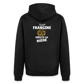 Toute Frangine Mérite Sa Bière - Veste à capuche bio Premium Unisexe - noir - Dos - Nico (187cm)