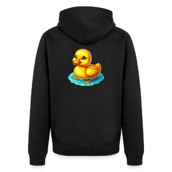 Duckling Duck Duck Duck - Unisex Premium Organic Zip Hoodie - black - Back - Nico (187cm)