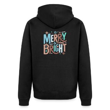Typographie festive joyeuse et lumineuse - Veste à capuche bio Premium Unisexe - noir - Dos - Nico (187cm)