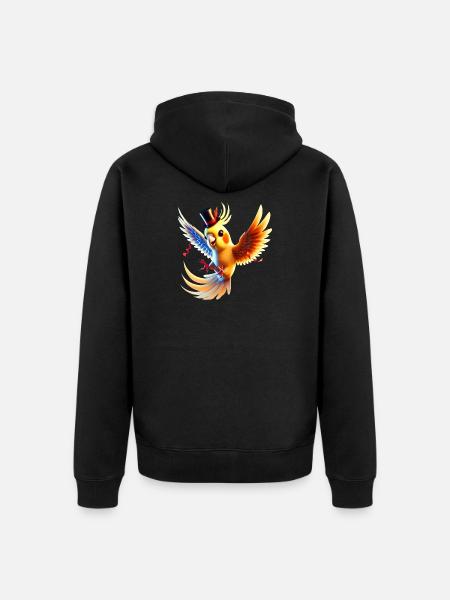 Cockatiel is partying - Unisex Premium Organic Zip Hoodie - black