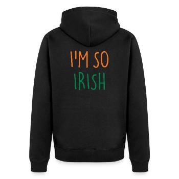 I'M SO IRISH Ireland Irland - Unisex Premium Organic Zip Hoodie - black - Back - Nico (187cm)