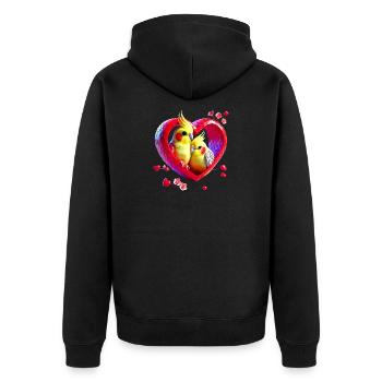 Nymph Heart (04) - Unisex Premium Organic Zip Hoodie - black - Back - Nico (187cm)