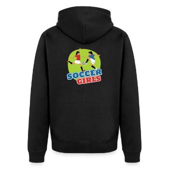 Soccer Girls - Unisex Premium Bio Zip Hoodie - Schwarz - Hinten - Nico (187cm)