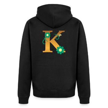 K - Unisex Premium Bio Zip Hoodie - Schwarz - Hinten - Nico (187cm)