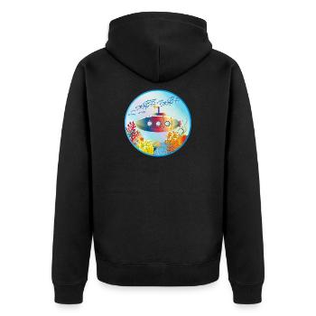 Colorful submarine in tropical coral reef - Unisex Premium Organic Zip Hoodie - black - Back - Nico (187cm)
