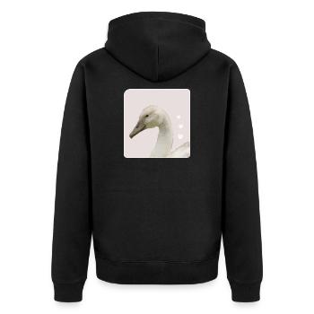 Jeune cygne Cygne blanc Cygne tuberculé - Veste à capuche bio Premium Unisexe - noir - Dos - Nico (187cm)