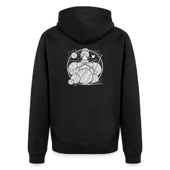 Conception de tricot – Style et confort - Veste à capuche bio Premium Unisexe - noir - Dos - Nico (187cm)
