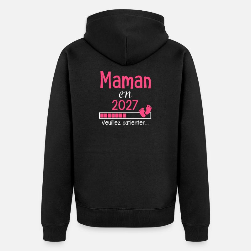 Maman en 2027 cadeau future maman - Veste à capuche bio Premium Unisexe - noir