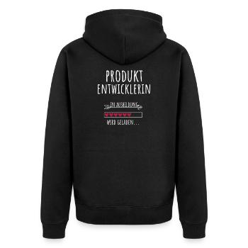 Études de développement de produits - Veste à capuche bio Premium Unisexe - noir - Dos - Nico (187cm)