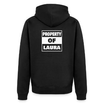 Laura as a first name - Unisex Premium Organic Zip Hoodie - black - Back - Nico (187cm)