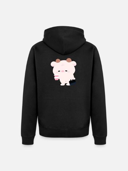 Tried Cow Coffee Run - Unisex Premium Organic Zip Hoodie - black