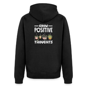 Wachsen Positive Gedanken Pflanzenliebhaber - Unisex Premium Bio Zip Hoodie - Schwarz - Hinten - Nico (187cm)